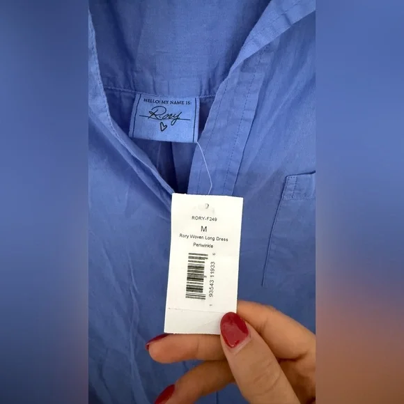 NWT FRANK & EILEEN Rory Woven Long Dress in Periwinkle - Picture 6 of 6